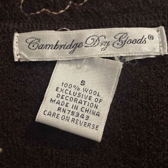 Cambridge Dry Goods brown wool jacket blazer coat embroidered size small - Picture 9 of 13